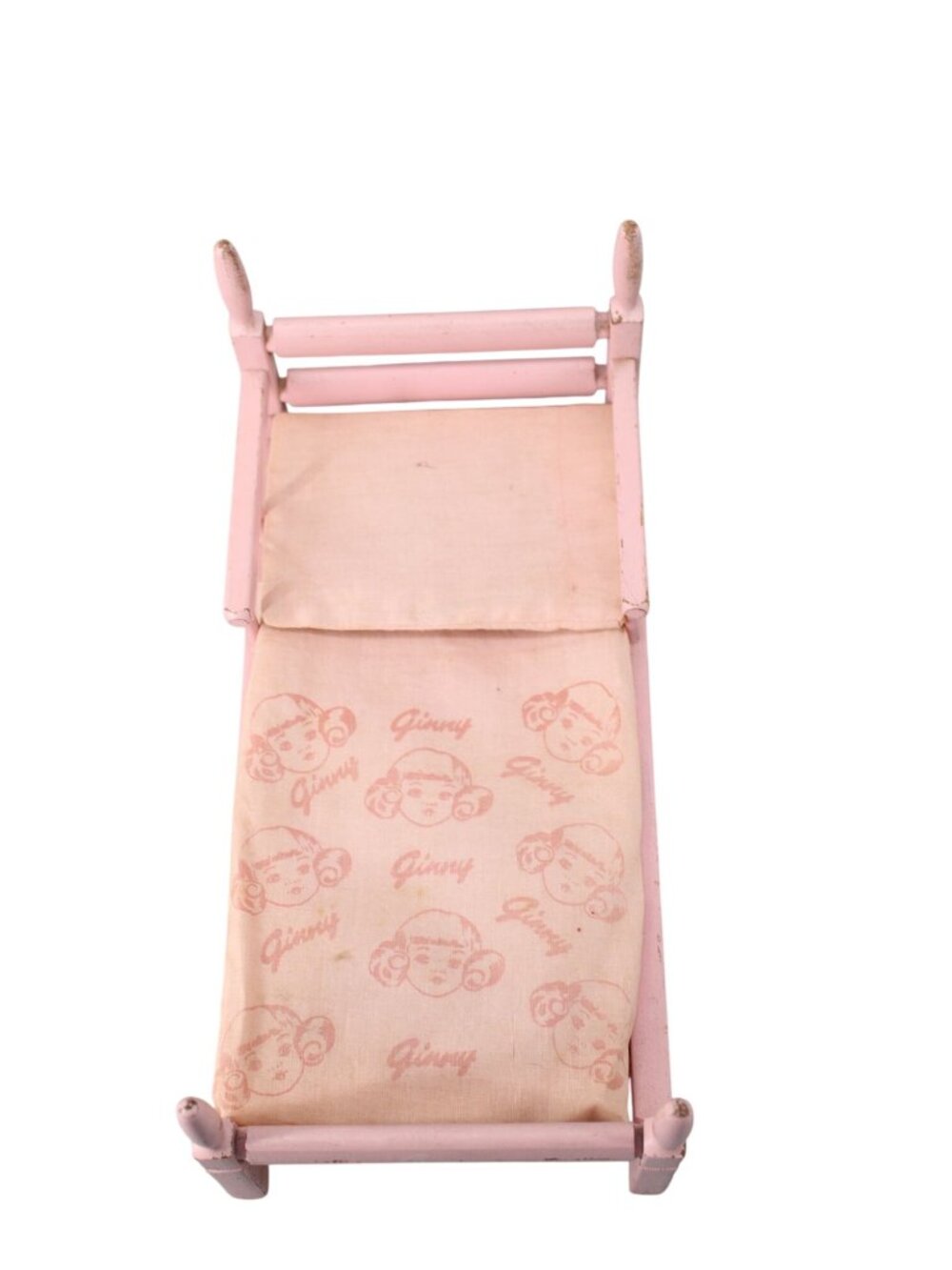 Vogue Ginny Doll Bed Pink Vintage Wood Wooden w/ Bedding 94787